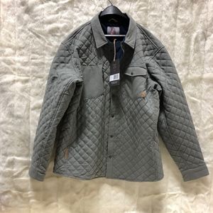 Mens XXL Western Rise Quilted Shirt Grey